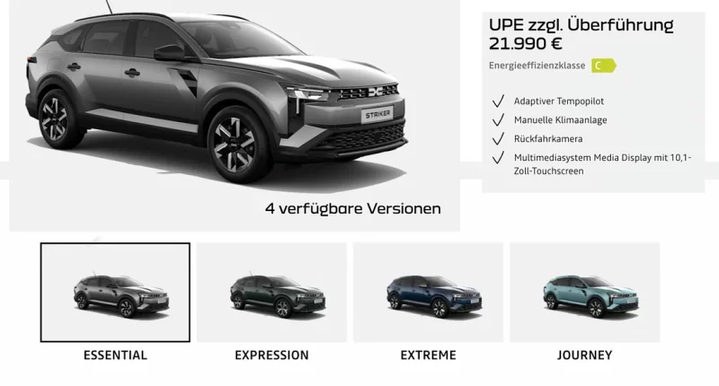 Dacia Striker Satın Alma Rehberi: En İyi Fiyat-Performans Paketi Hangisi?